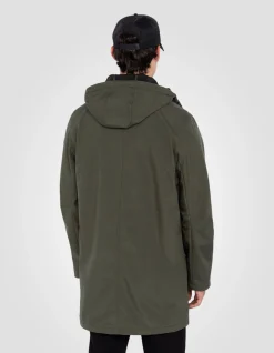 Blouson long urban déperlant kaki - KAKI