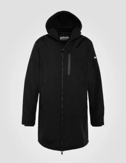 Blouson long urban déperlant noir - NOIR