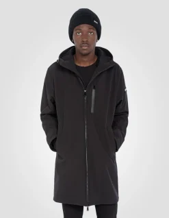 Blouson long urban déperlant noir - NOIR