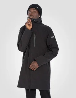 Blouson long urban déperlant noir - NOIR