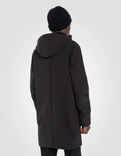 Blouson long urban déperlant noir - NOIR