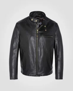 Blouson motard marron mythique USA, cuir de vachette - MARRON
