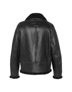 Blouson motard mythique USA, cuir de mouton - NOIR