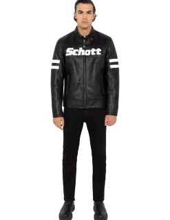 Blouson motard noir, cuir de vachette - NOIR