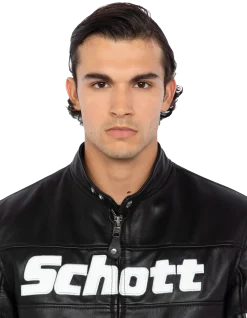 Blouson motard noir, cuir de vachette - NOIR