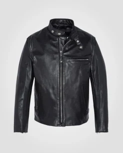 Blouson motard noir mythique USA, cuir de vachette - NOIR