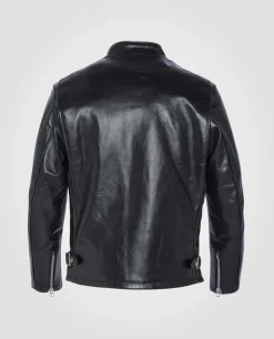Blouson motard noir mythique USA, cuir de cheval - NOIR