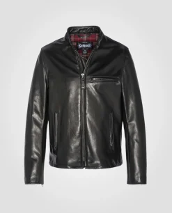 Blouson motard noir mythique USA, cuir de vachette - NOIR