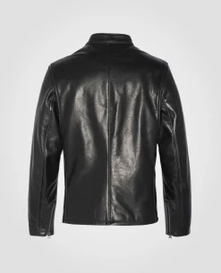 Blouson motard noir mythique USA, cuir de vachette - NOIR