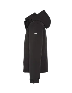 Blouson noir à capuche avec plastron amovible - NOIR
