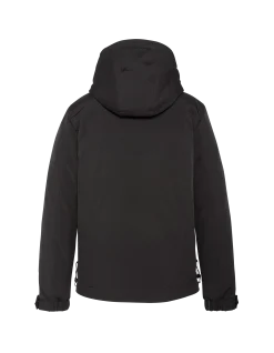 Blouson noir à capuche avec plastron amovible - NOIR