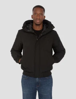 Blouson noir à capuche - NOIR