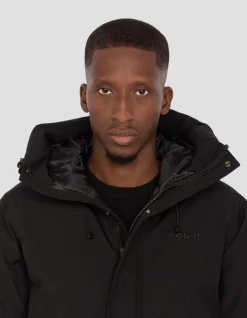 Blouson noir à capuche - NOIR
