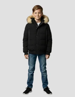Blouson noir à capuche - NOIR