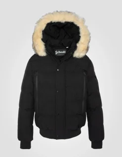 Blouson noir à capuche - NOIR