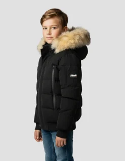 Blouson noir à capuche - NOIR