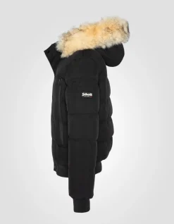 Blouson noir à capuche - NOIR