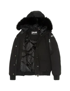 Blouson noir snorkel court à capuche - NOIR