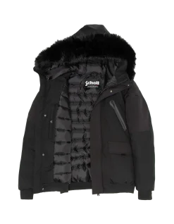 Blouson noir urban à capuche enfant - NOIR