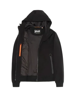 Blouson noir urban à capuche - NOIR