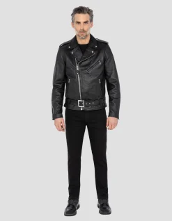 Blouson Perfecto® ajusté noir, cuir d'agneau - NOIR