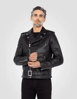 Blouson Perfecto® ajusté noir, cuir d'agneau - NOIR
