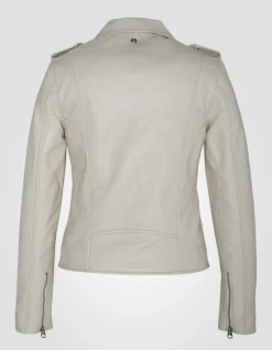 Blouson Perfecto® blanc, cuir d'agneau - BLANC CASSÉ