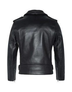 Blouson Perfecto® doublé en laine mythique USA, cuir de taureau - NOIR