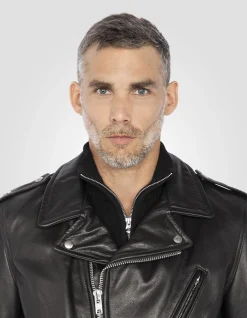 Blouson Perfecto® grainé noir One Star mythique USA, cuir de vachette - NOIR