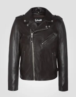 Blouson Perfecto® marron, cuir d'agneau - MARRON