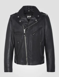 Blouson Perfecto® noir, cuir d'agneau, grande taille - NOIR