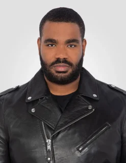 Blouson Perfecto® noir, cuir d'agneau, grande taille - NOIR