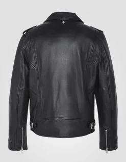 Blouson Perfecto® noir, cuir d'agneau, grande taille - NOIR