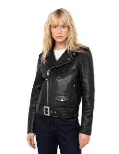Blouson Perfecto® noir, cuir d'agneau lavé - NOIR