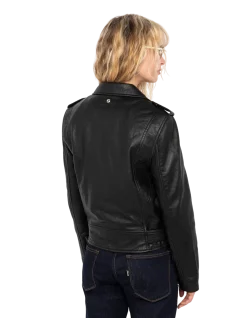 Blouson Perfecto® noir, cuir d'agneau lavé - NOIR