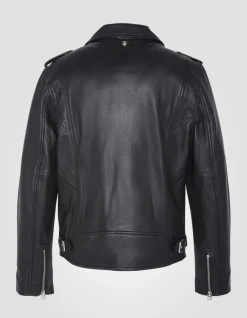 Blouson Perfecto® noir, cuir d'agneau, grande taille - NOIR