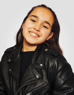 Blouson Perfecto® noir enfant, cuir d'agneau - NOIR