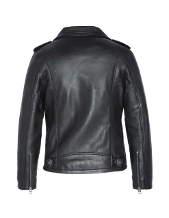 Blouson Perfecto® noir enfant, cuir d'agneau - NOIR
