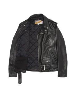 Blouson Perfecto® noir long mythique USA, cuir de vachette - NOIR