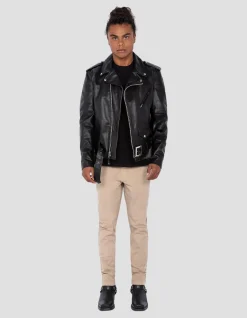 Blouson Perfecto® noir mythique USA, cuir de vachette souple - NOIR