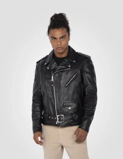 Blouson Perfecto® noir mythique USA, cuir de vachette souple - NOIR