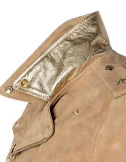 Blouson Perfecto® One Star beige, chèvre velours - BEIGE
