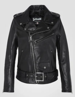 Blouson Perfecto® One Star noir avec ceinture, cuir de vachette - NOIR