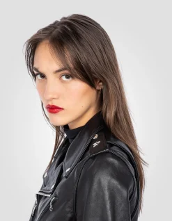 Blouson Perfecto® One Star noir avec ceinture, cuir de vachette - NOIR