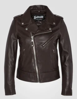 Blouson Perfecto® prune, cuir d'agneau - PRUNE