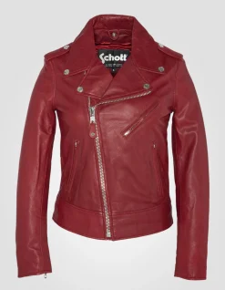 Blouson Perfecto® rouge, cuir d'agneau - ROUGE