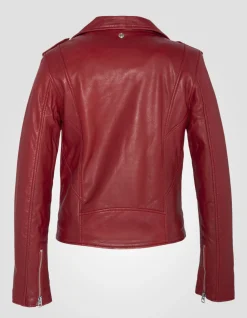 Blouson Perfecto® rouge, cuir d'agneau - ROUGE