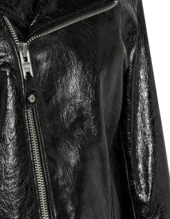 Blouson Perfecto® verni noir, cuir d'agneau - NOIR