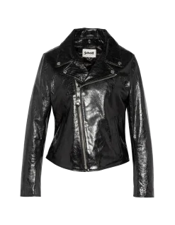 Blouson Perfecto® verni noir, cuir d'agneau - NOIR