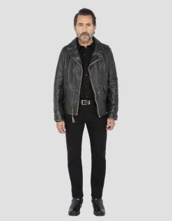 Blouson Perfecto® vintage noir mythique USA, cuir de vachette - NOIR